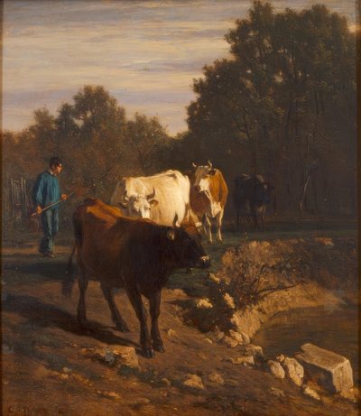 Rückkehr im Abendlicht von Constant Troyon